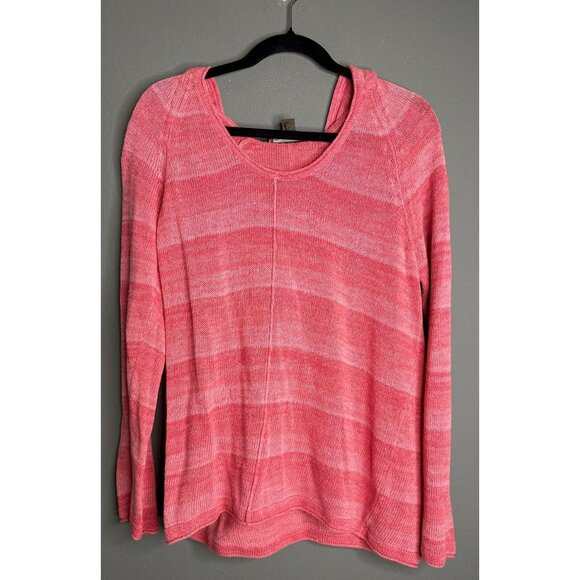 Tommy Bahama Sweaters - Tommy Bahama Women's Medium Linen Cotton Hooded Pullover Sweater Knit Pink